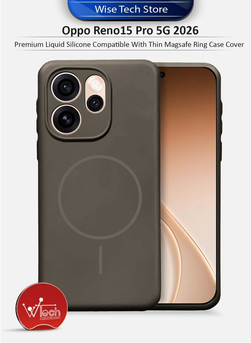 Wtech Oppo Reno15 Pro 5G 2026 Premium Liquid Silicone Compatible With Thin Magsafe Ring Case Cover (MCMPMN) - Dark Brown - Image 1